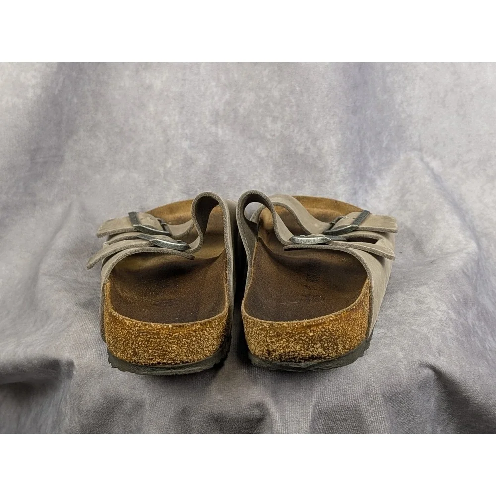 Birkenstock Arizona Taupe‎ Suede Two Strap Sandals Mens 44 Cork Footbed Slides